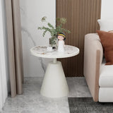 Standard Pedestal Round Sintered Stone Chairside Table Image - 1