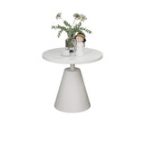 Standard Pedestal Round Sintered Stone Chairside Table Image - 3