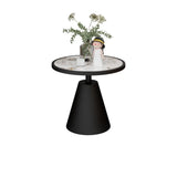 Standard Pedestal Round Sintered Stone Chairside Table Image - 5