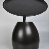 Standard Round Metal Orange Pedestal Tray Top Side Table Image - 12