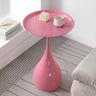 Standard Round Metal Orange Pedestal Tray Top Side Table Image - 8