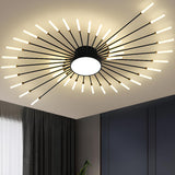 Starburst Neutral Semi-Flush Mount Light Living Room Image - 10