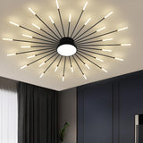 Starburst Neutral Semi-Flush Mount Light Living Room Image - 11