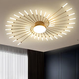 Starburst Neutral Semi-Flush Mount Light Living Room Image - 3