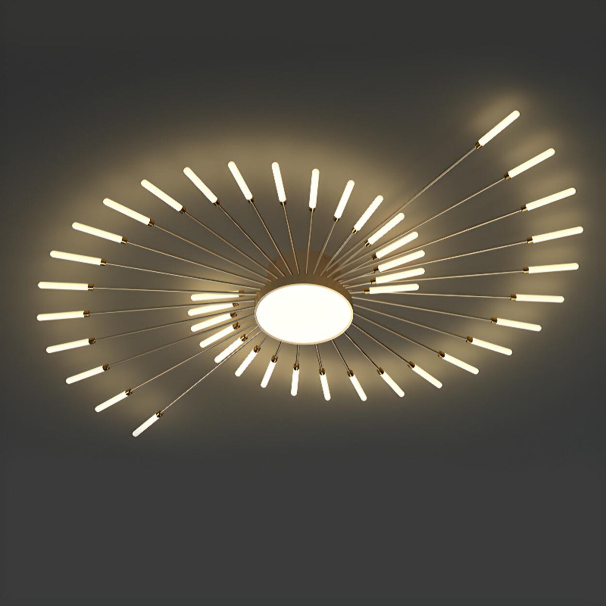 Starburst Neutral Semi-Flush Mount Light Living Room Image - 5