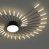 Starburst Neutral Semi-Flush Mount Light Living Room Image - 8