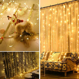 Starry Curtain LED Christmas String Lights with Hoops Image - 11