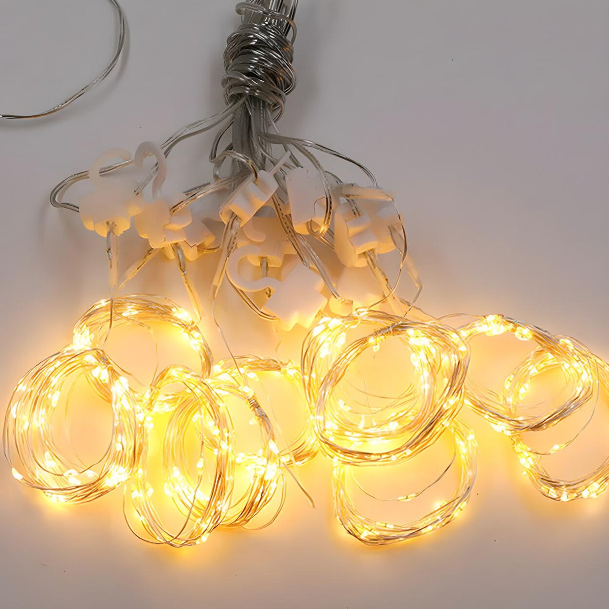 Starry Curtain LED Christmas String Lights with Hoops Image - 12