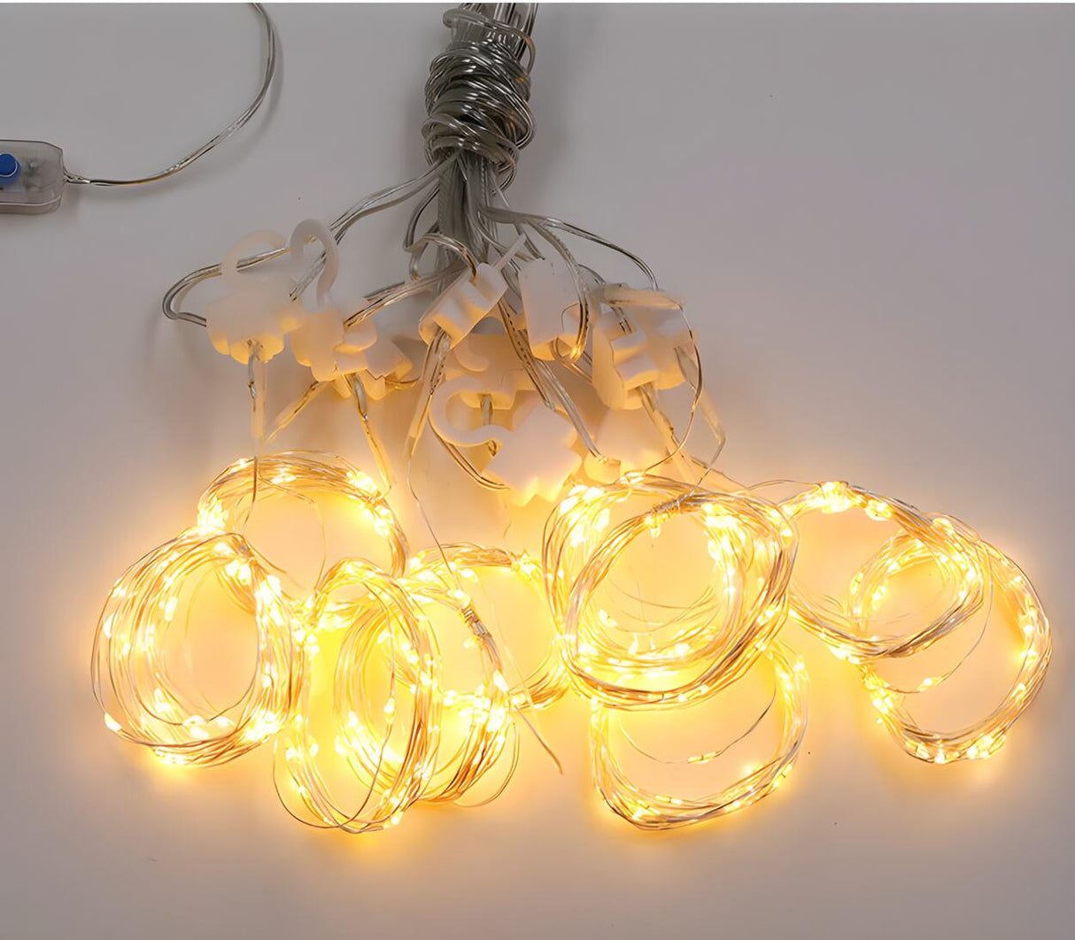 Starry Curtain LED Christmas String Lights with Hoops Image - 14