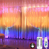 Starry Curtain LED Christmas String Lights with Hoops Image - 7