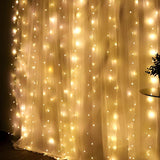 Starry Curtain LED Christmas String Lights with Hoops Image - 8