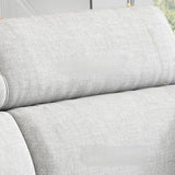 Stationary Cotton Linen Pillow Top Arm Left Sofa Chaise Image - 9