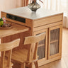 Stationary Natural Storage Rectangle Oak Kitchen Island Image - 2