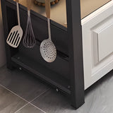 Stationary Rectangle Stone Grey Kitchen Island Storage Image - 5