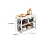 Stationary Rectangle Stone White Kitchen Island with Storage Image - 19