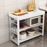 Stationary Rectangle Stone White Kitchen Island with Storage Image - 5