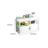 Stationary Rectangle White Stone Kitchen Island with Storage #size