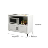 Stationary Rectangle White Wood Kitchen Island with Storage Image - 10