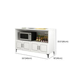 Stationary Rectangle White Wood Kitchen Island with Storage Image - 11