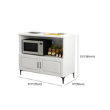 Stationary Rectangle White Wood Kitchen Island with Storage Image - 31