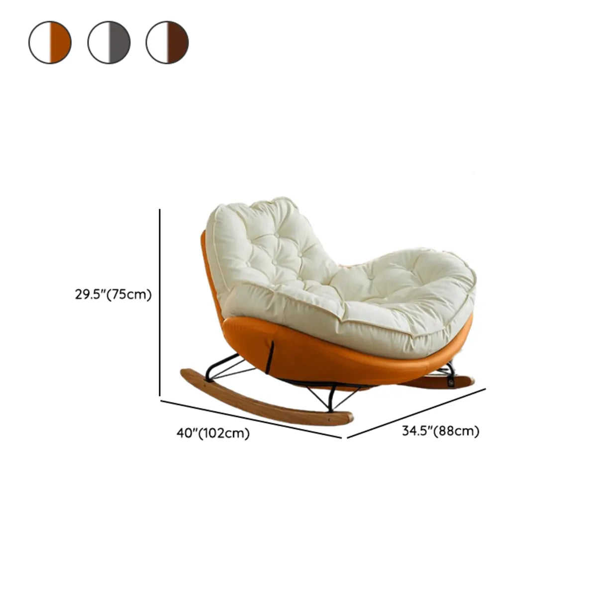 Stationary Scratch Resistant Tufted Rocking Chair 