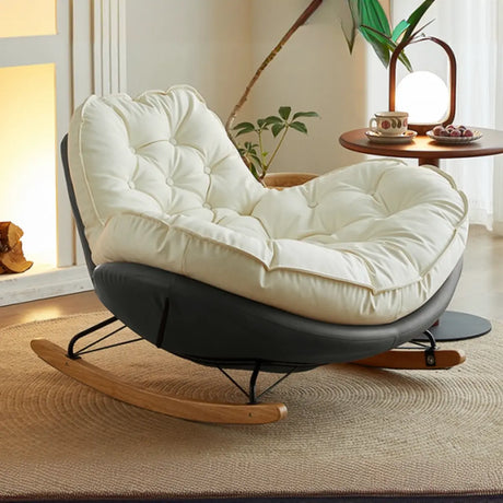 Stationary Scratch Resistant Tufted Rocking Chair Image - 3