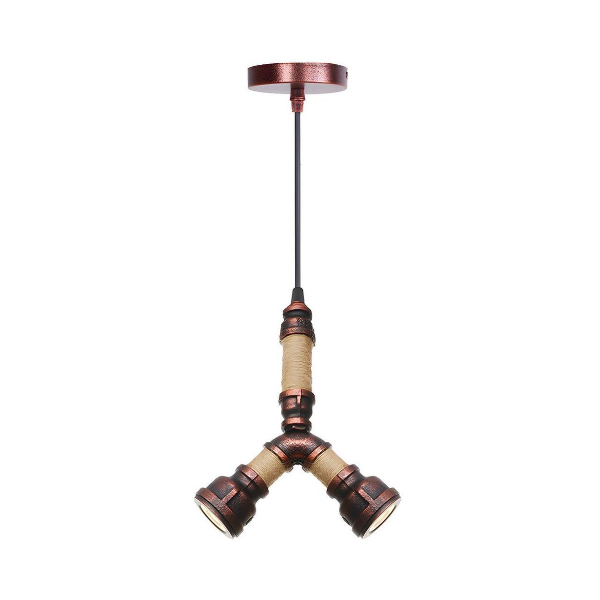 Steampunk Bedroom Pipe Red Valve Pendant Light Chandelier Image - 11