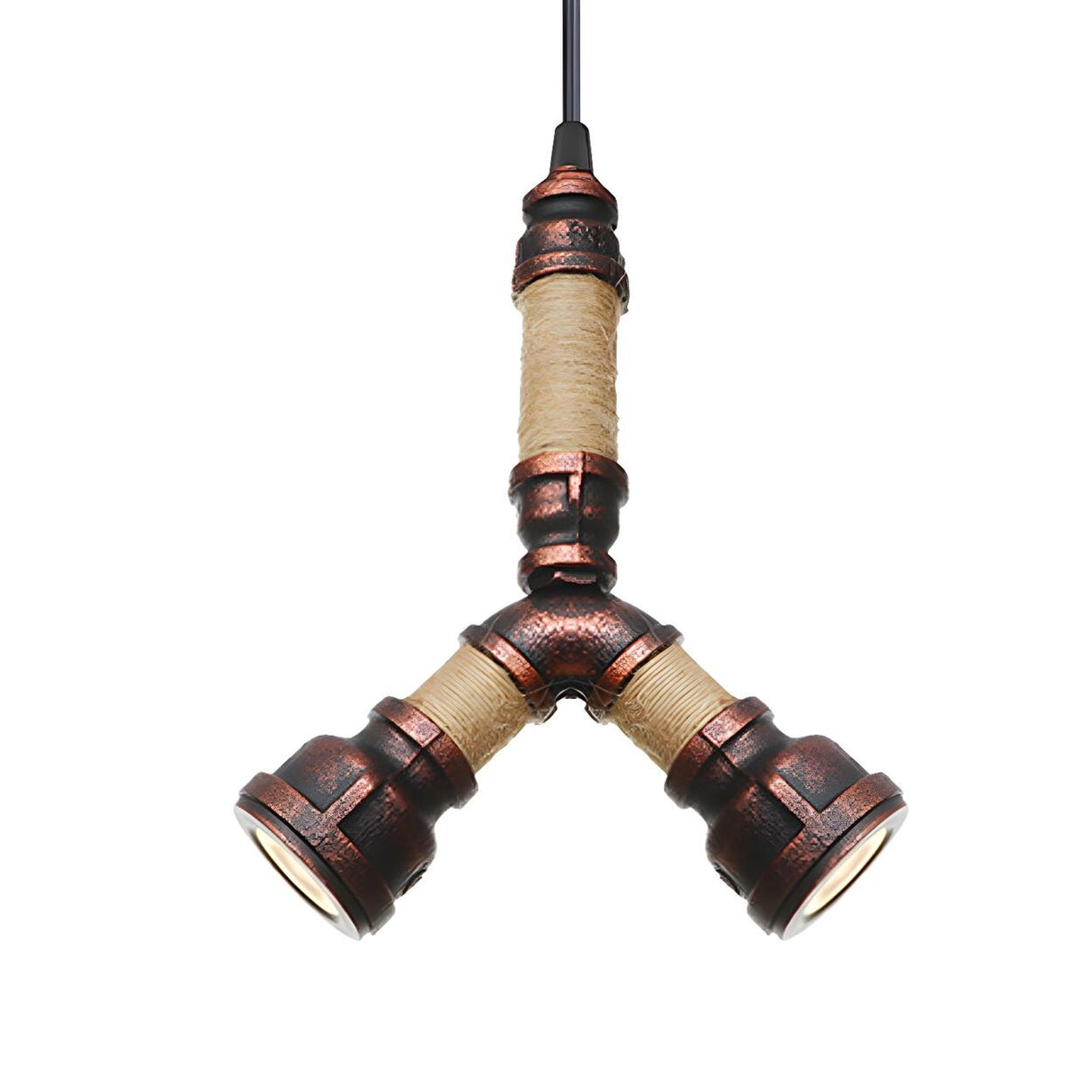 Steampunk Bedroom Pipe Red Valve Pendant Light Chandelier Image - 12