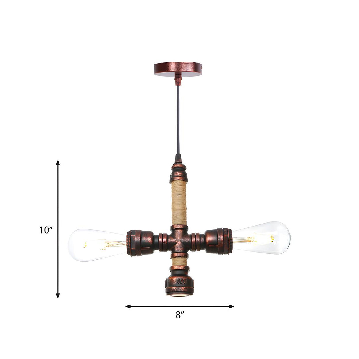 Steampunk Bedroom Pipe Red Valve Pendant Light Chandelier Image - 14