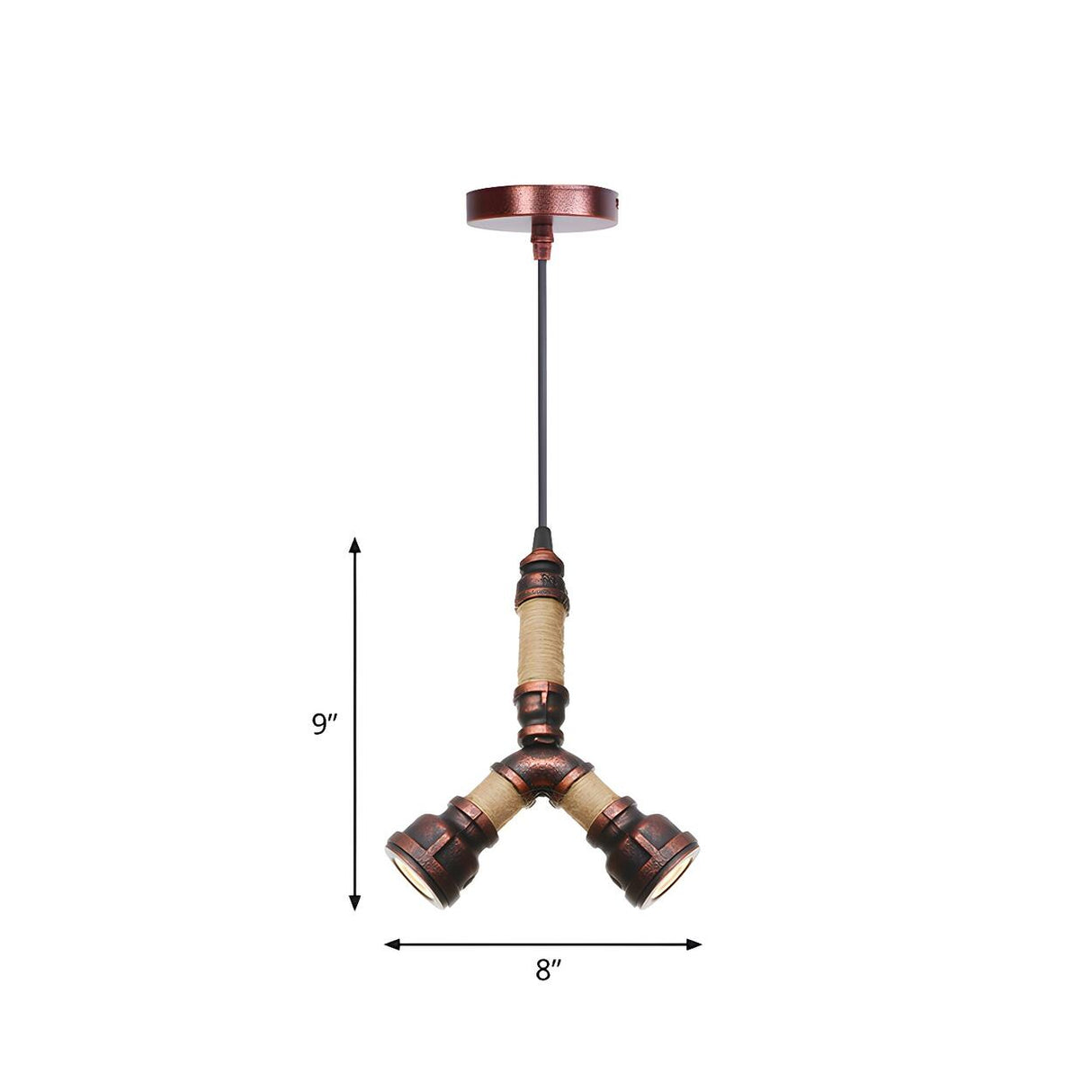 Steampunk Bedroom Pipe Red Valve Pendant Light Chandelier Image - 15