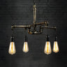 Steampunk Pipe Brass Metal Medium Edison Bulb Chandelier Image - 5