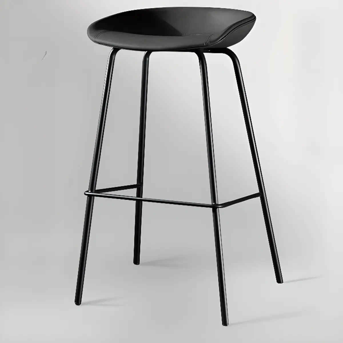 Steel Bucket Faux Leather Under Counter Bar Stools Image - 10