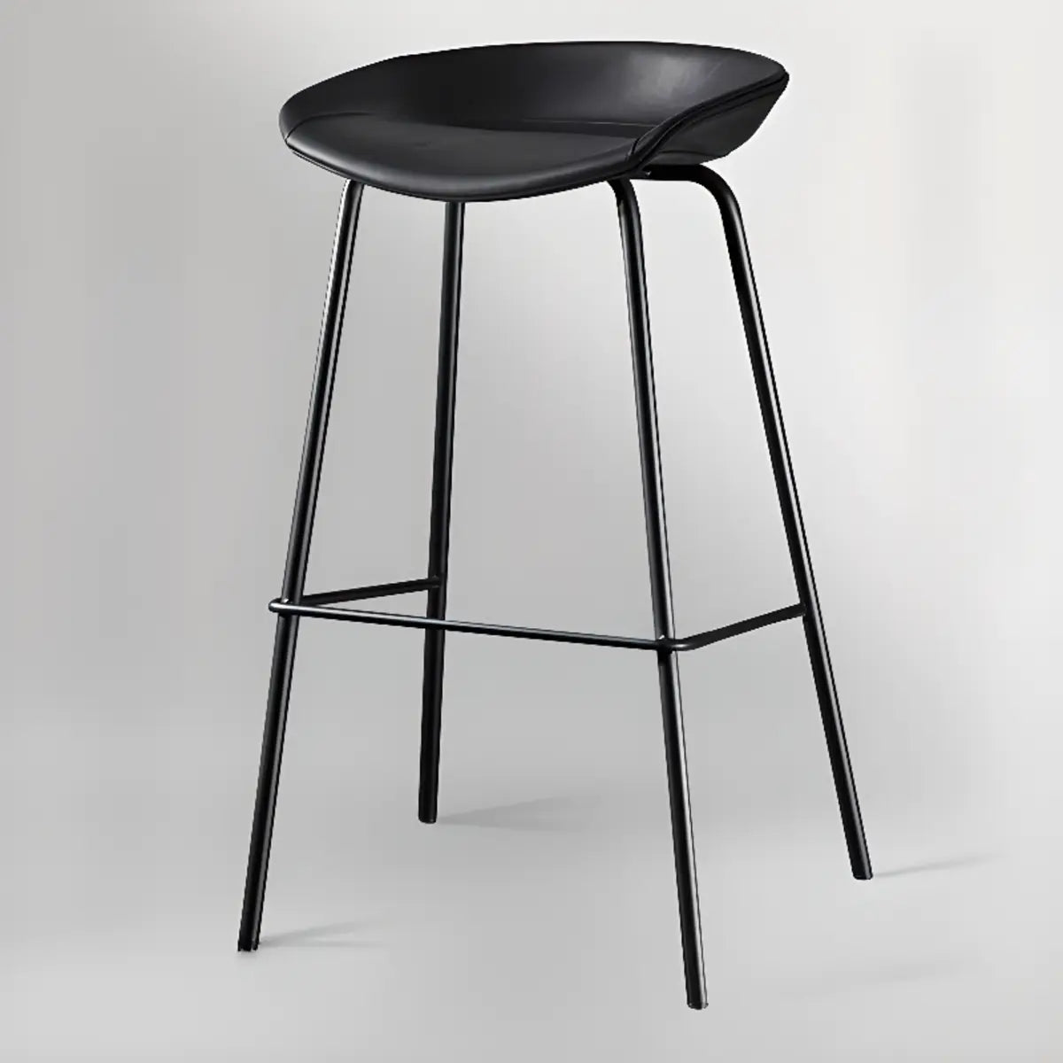 Steel Bucket Faux Leather Under Counter Bar Stools Image - 15