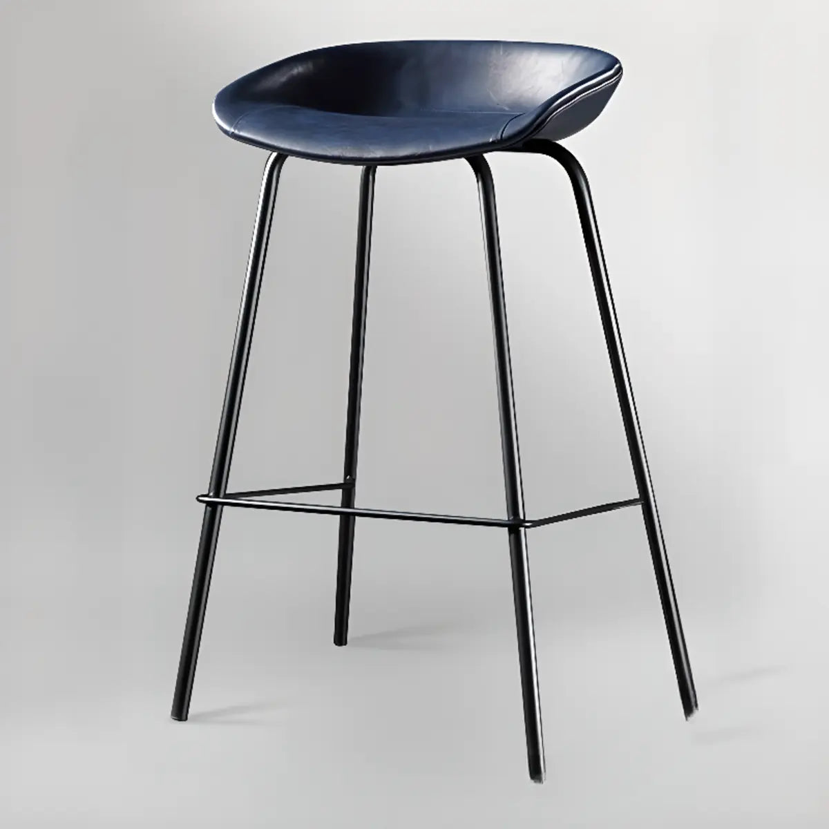 Steel Bucket Faux Leather Under Counter Bar Stools Image - 16