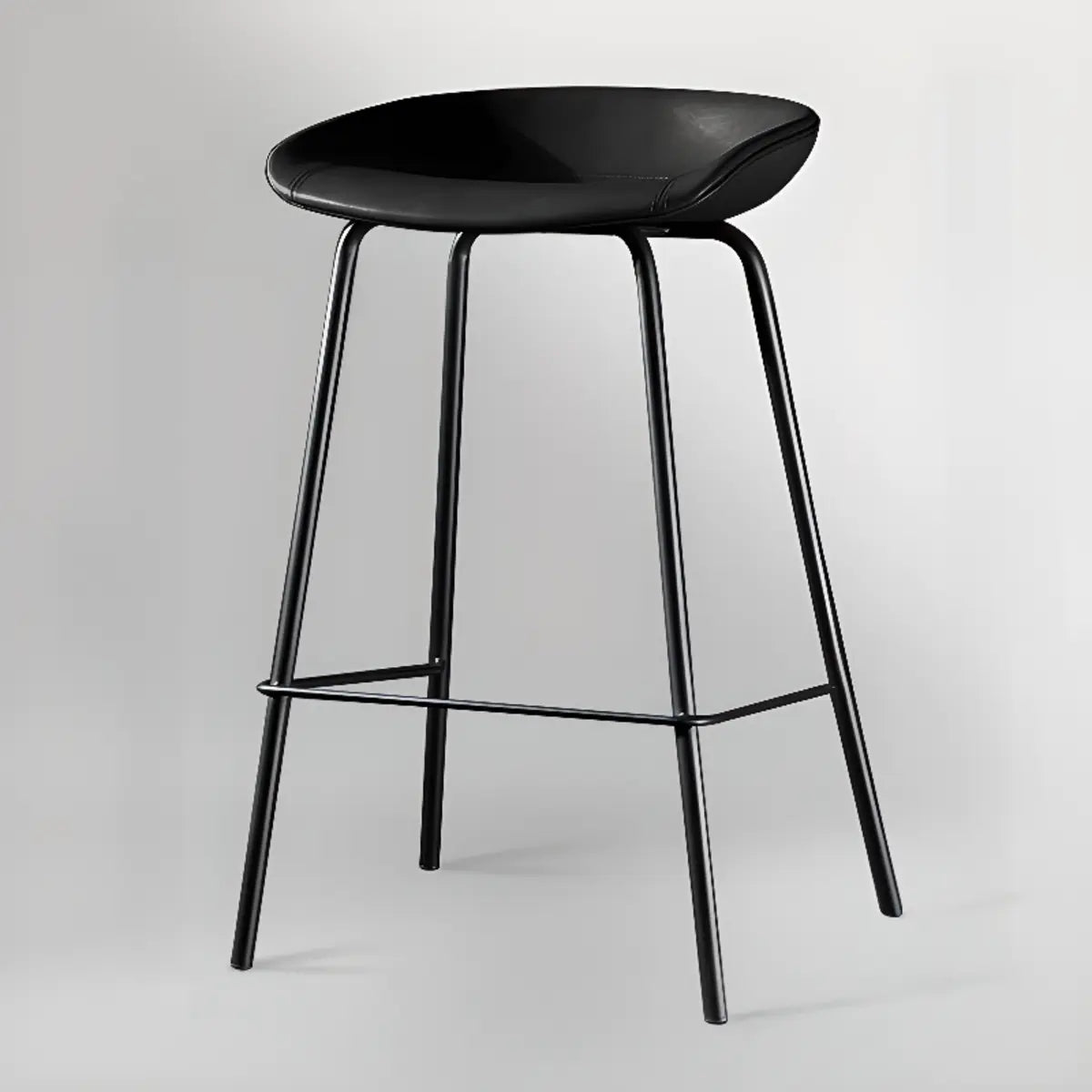 Steel Bucket Faux Leather Under Counter Bar Stools Image - 20