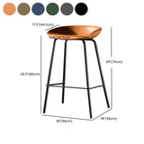 Steel Bucket Faux Leather Under Counter Bar Stools Image - 30