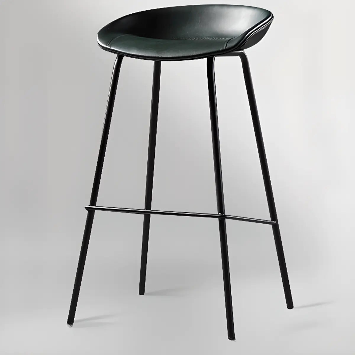 Steel Bucket Faux Leather Under Counter Bar Stools Image - 5