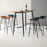 Steel Bucket Faux Leather Under Counter Bar Stools Image - 6