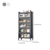 Steel Dining Hutch Storage China Cabinet Pantry Grey Image - 61