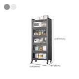 Steel Dining Hutch Storage China Cabinet Pantry Grey Image - 62