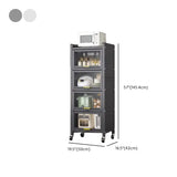 Steel Dining Hutch Storage China Cabinet Pantry Grey Image - 68