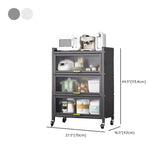 Steel Dining Hutch Storage China Cabinet Pantry Grey Image - 71