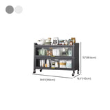 Steel Dining Hutch Storage China Cabinet Pantry Grey Image - 74