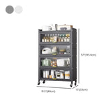 Steel Dining Hutch Storage China Cabinet Pantry Grey Image - 94