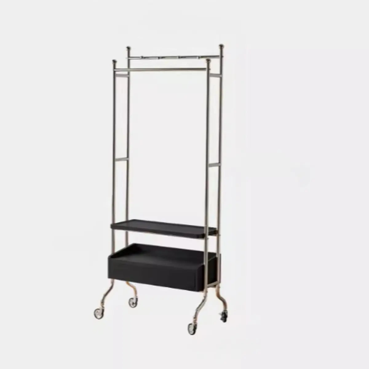 Steel Freestanding Hooks Coat Rack with Drawer Shelf Image - 3