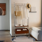 Steel Freestanding Hooks Coat Rack with Drawer Shelf Image - 5