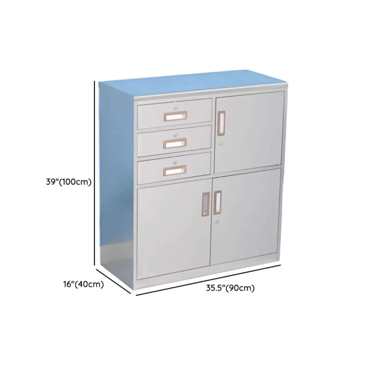 Steel Silver Multi-Compartment Office Cabinet with Locks Image - 13