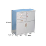 Steel Silver Multi-Compartment Office Cabinet with Locks Image - 13