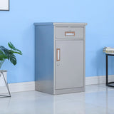 Steel Silver Multi-Compartment Office Cabinet with Locks Image - 2