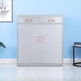 Steel Silver Multi-Compartment Office Cabinet with Locks Image - 3